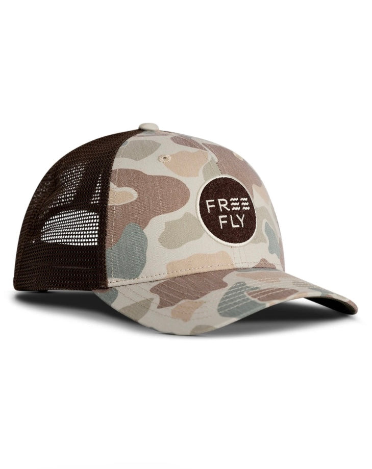 Free Fly Men’s Camo Trucker Hat - Vintage Camo