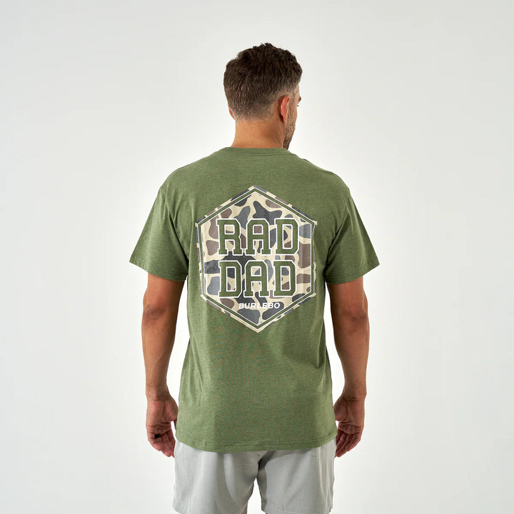 Burlebo Men’s Rad Dad Pocket T-Shirt - Heather Olive