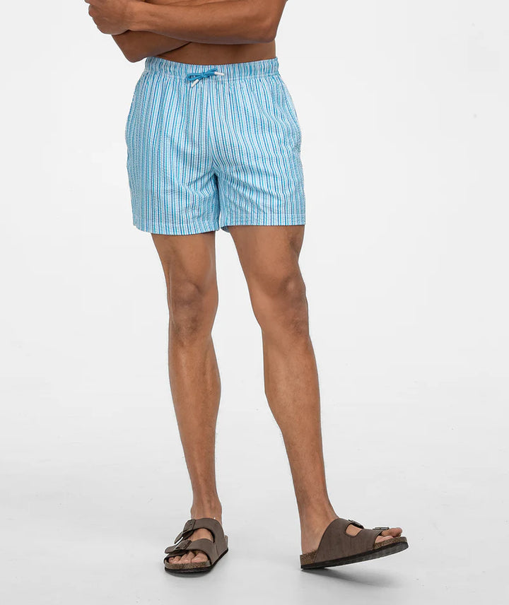 SSCO Men’s Clubhouse Seersucker Swim Shorts - Coastal Breeze