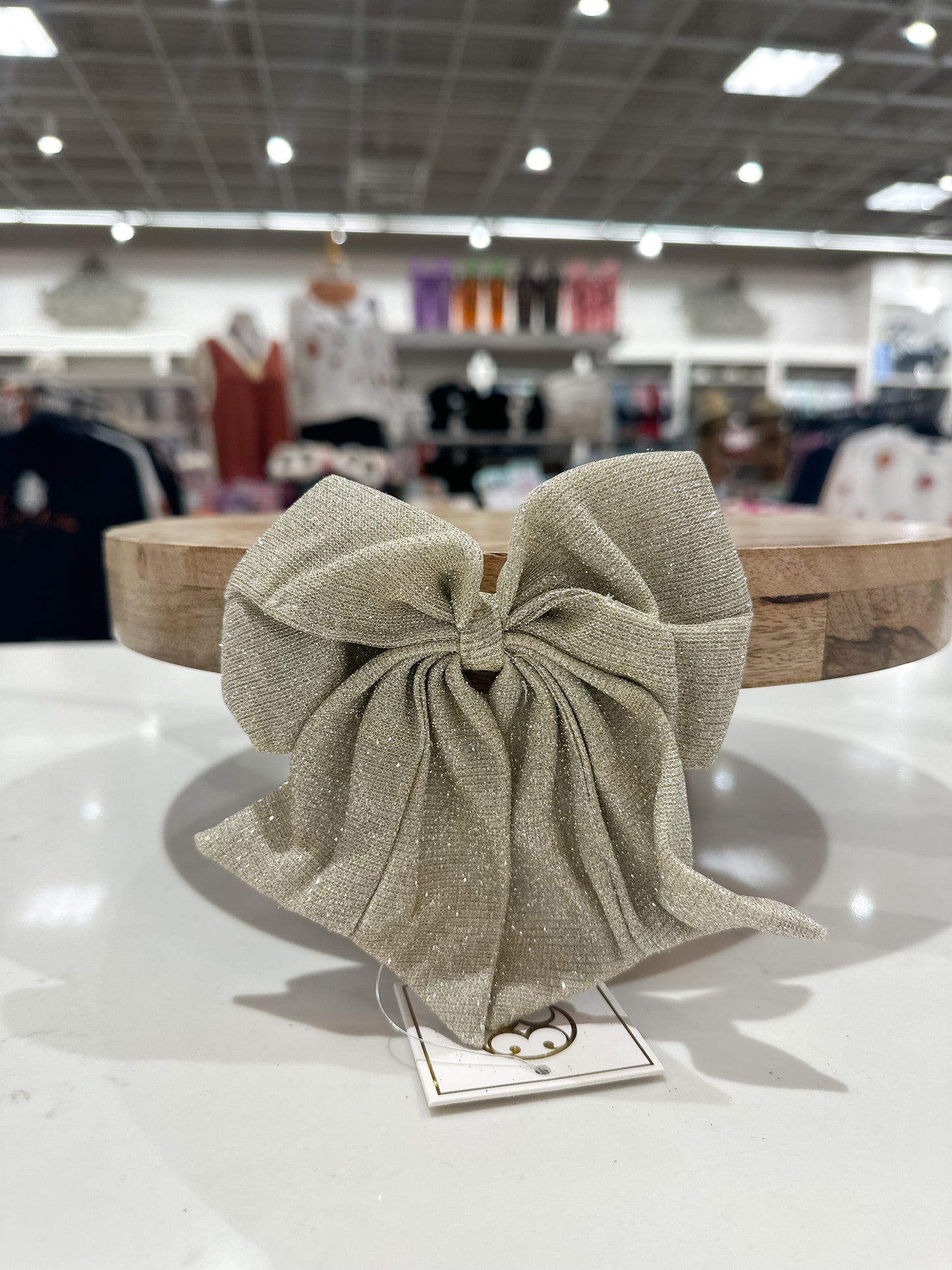 MS Fabric Magnetic Bow - Metallic Silver