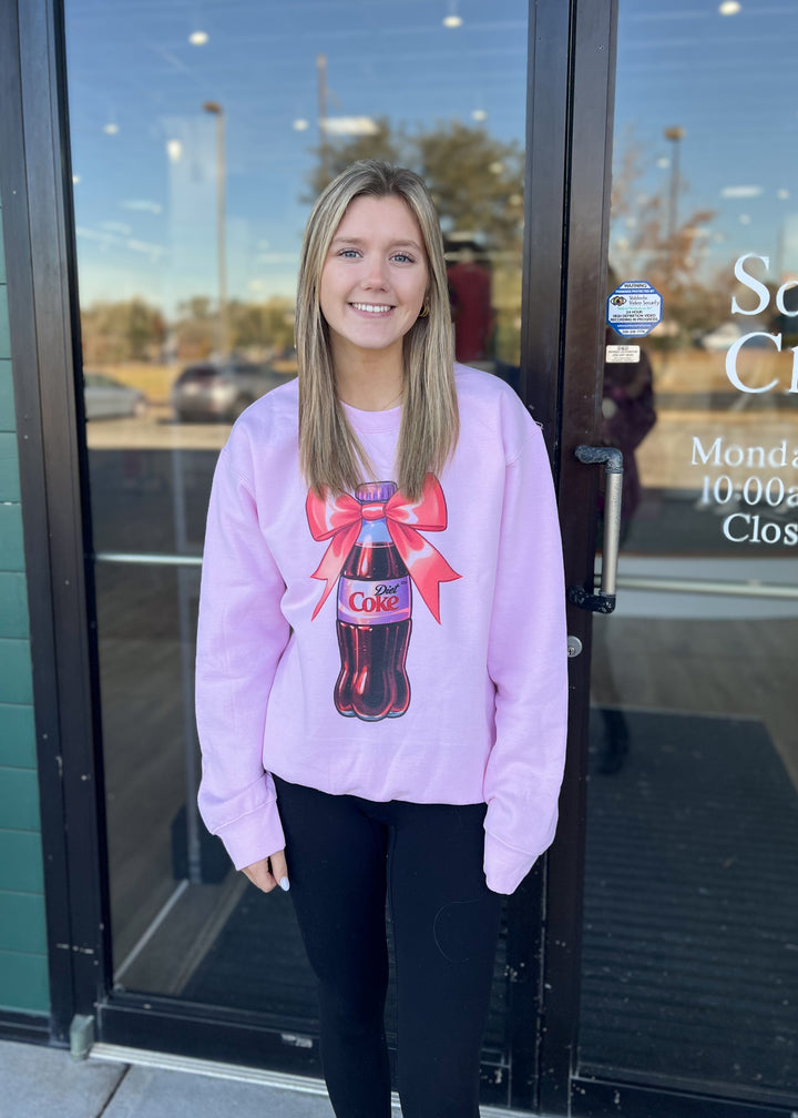 Coquette Diet Coke Pink Bow Sweatshirt