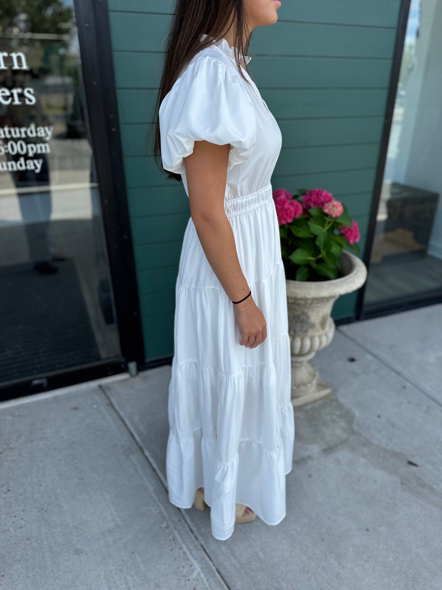 Jade Tiered Puff Sleeve Maxi
