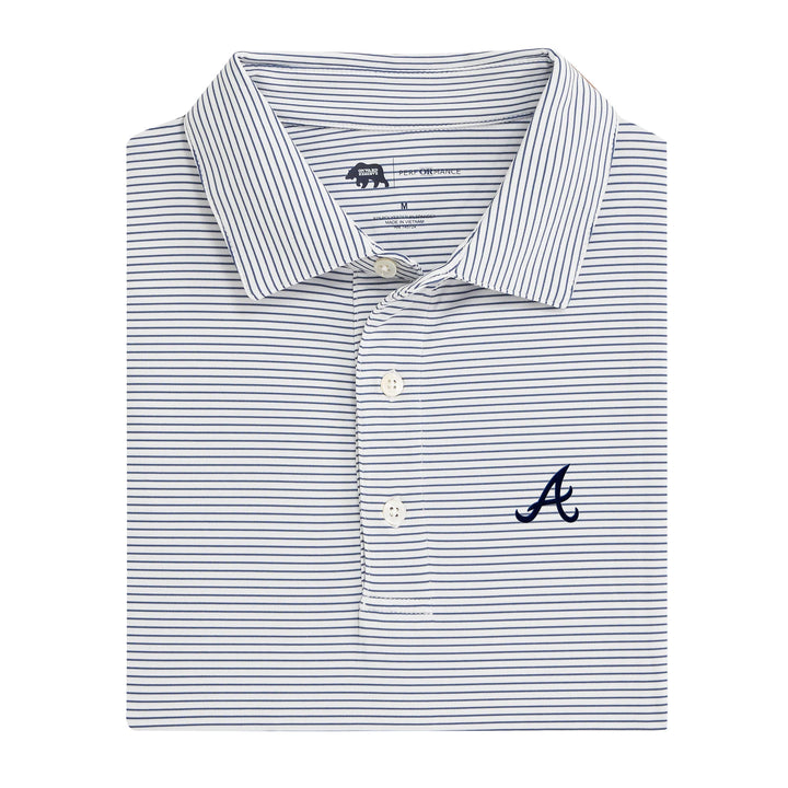 Onward Reserve Atlanta Braves Birdie Stripe Performance Polo - True Navy