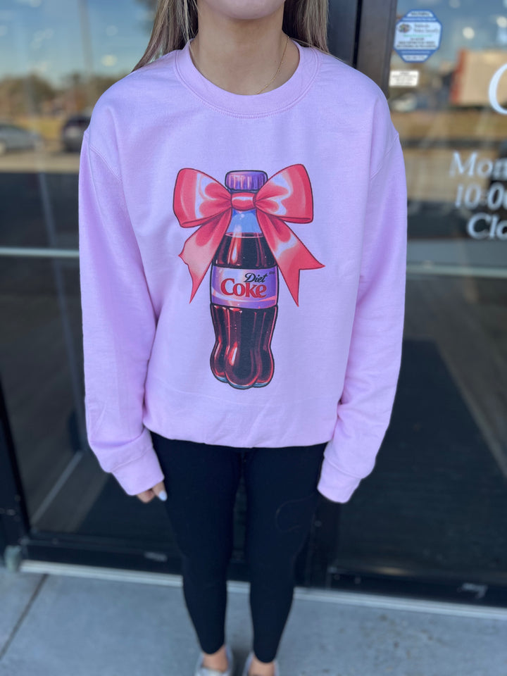 Coquette Diet Coke Pink Bow Sweatshirt