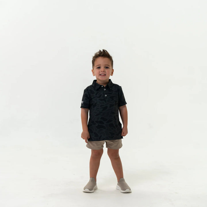 Burlebo Youth Performance Polo - Black Camo