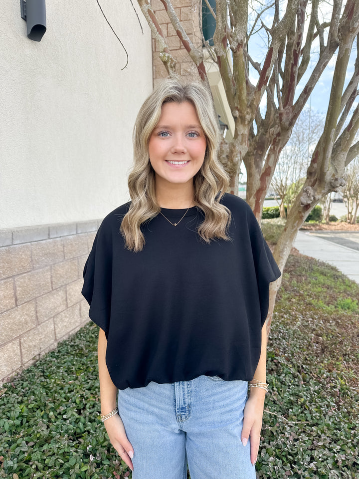 Glendale Bubble Top - Black
