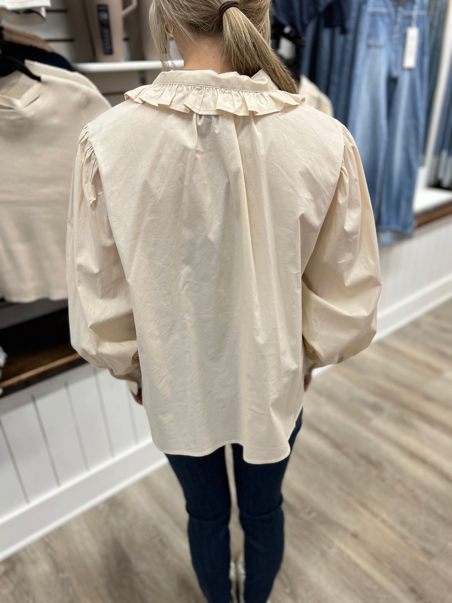 Bella Ruffle Trim Top