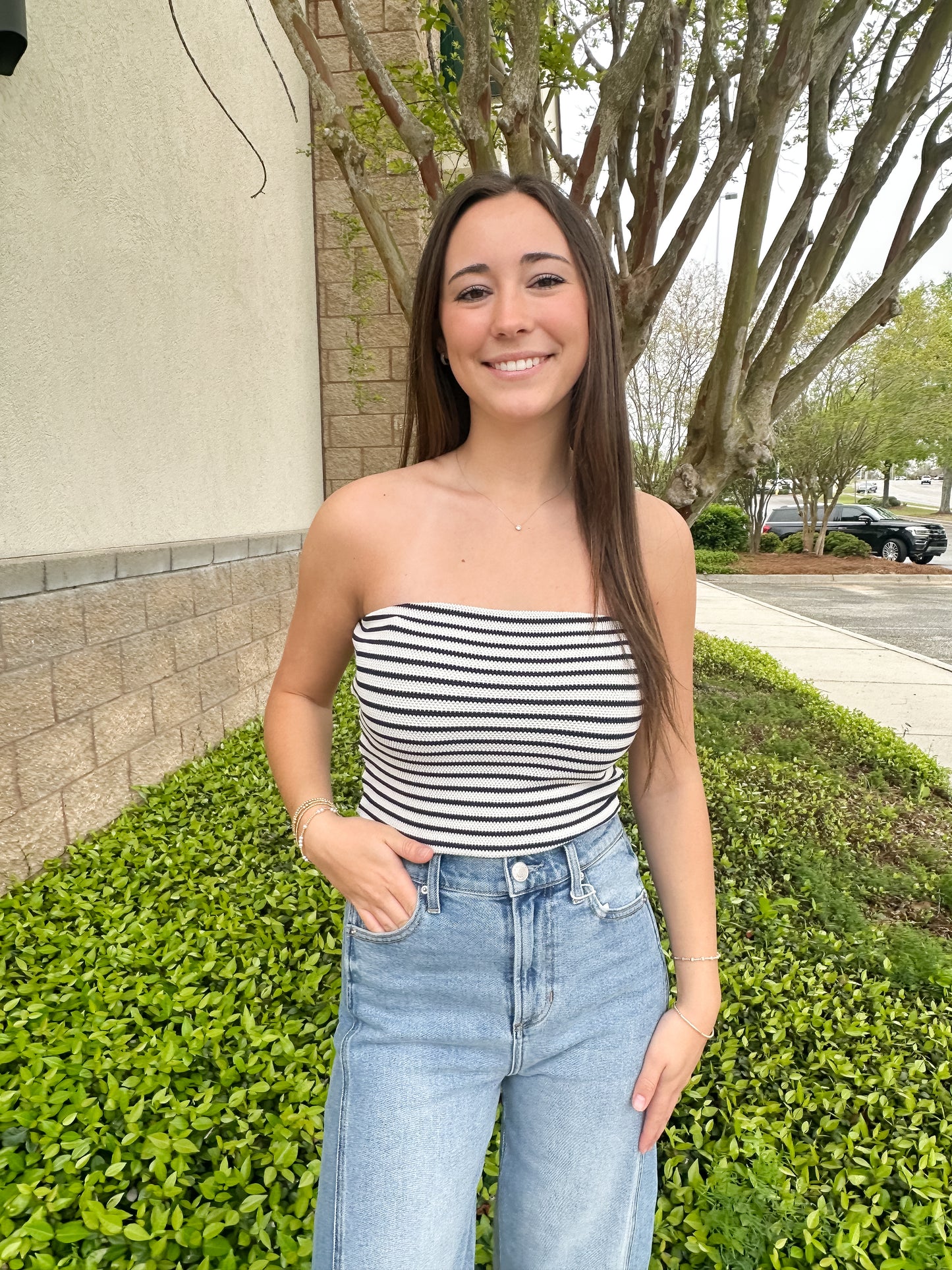 Caffari Stripe Tube Top - Eclipse Navy