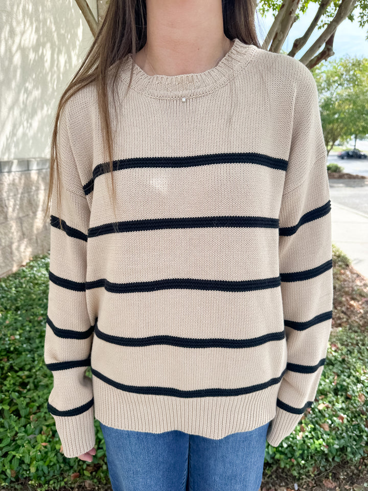 Boyfriend Striped Cotton Sweater