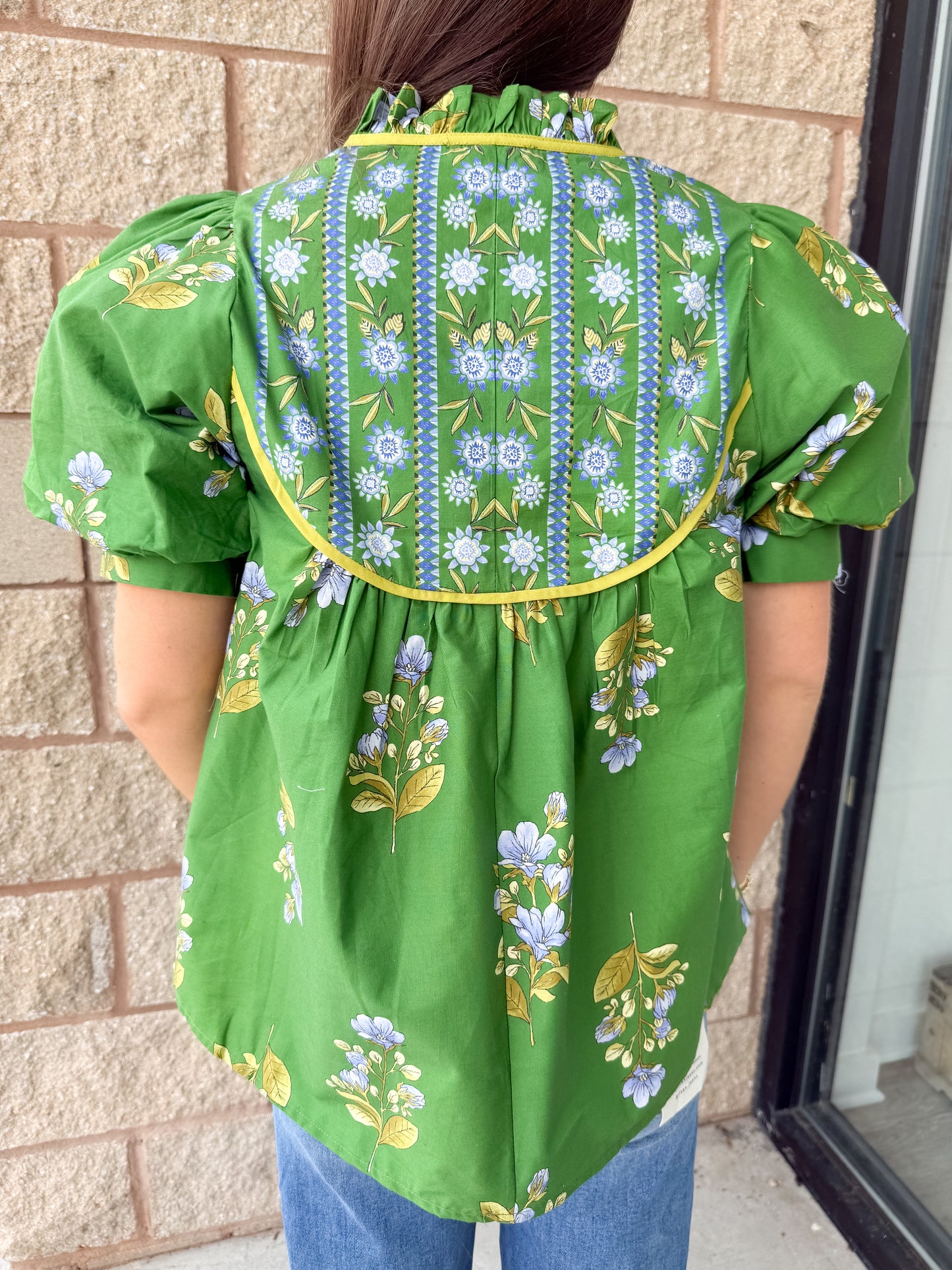 Autumn Bloom Blouse - Green