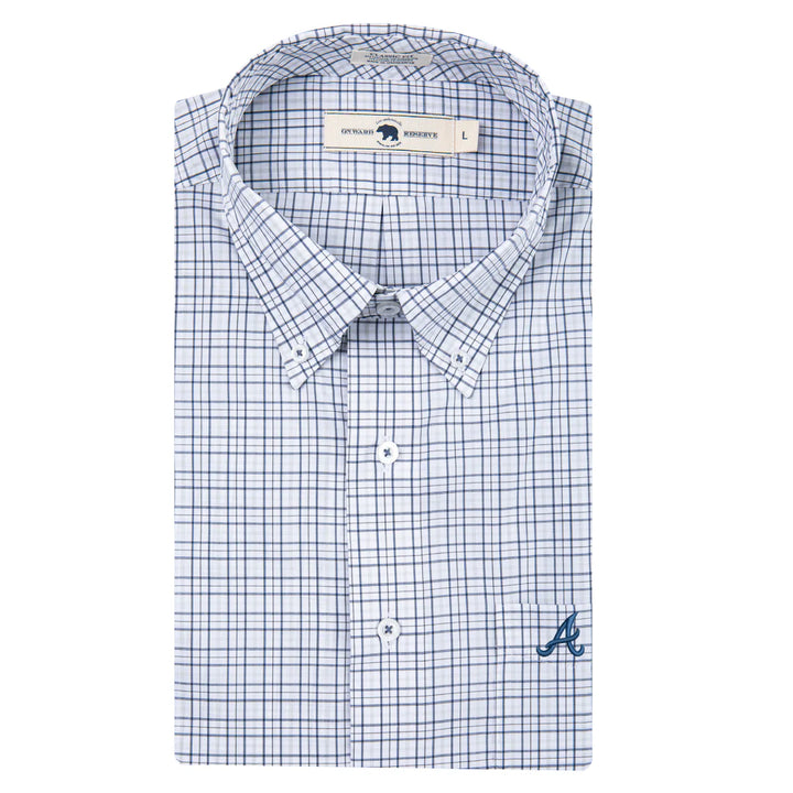Onward Reserve Atlanta Braves All Team Tattersall Button Down - True Navy