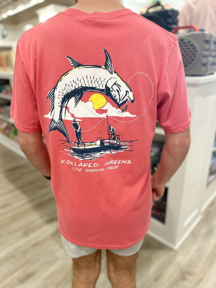 Collared Greens Loose Lips S/S T-Shirt - Coral