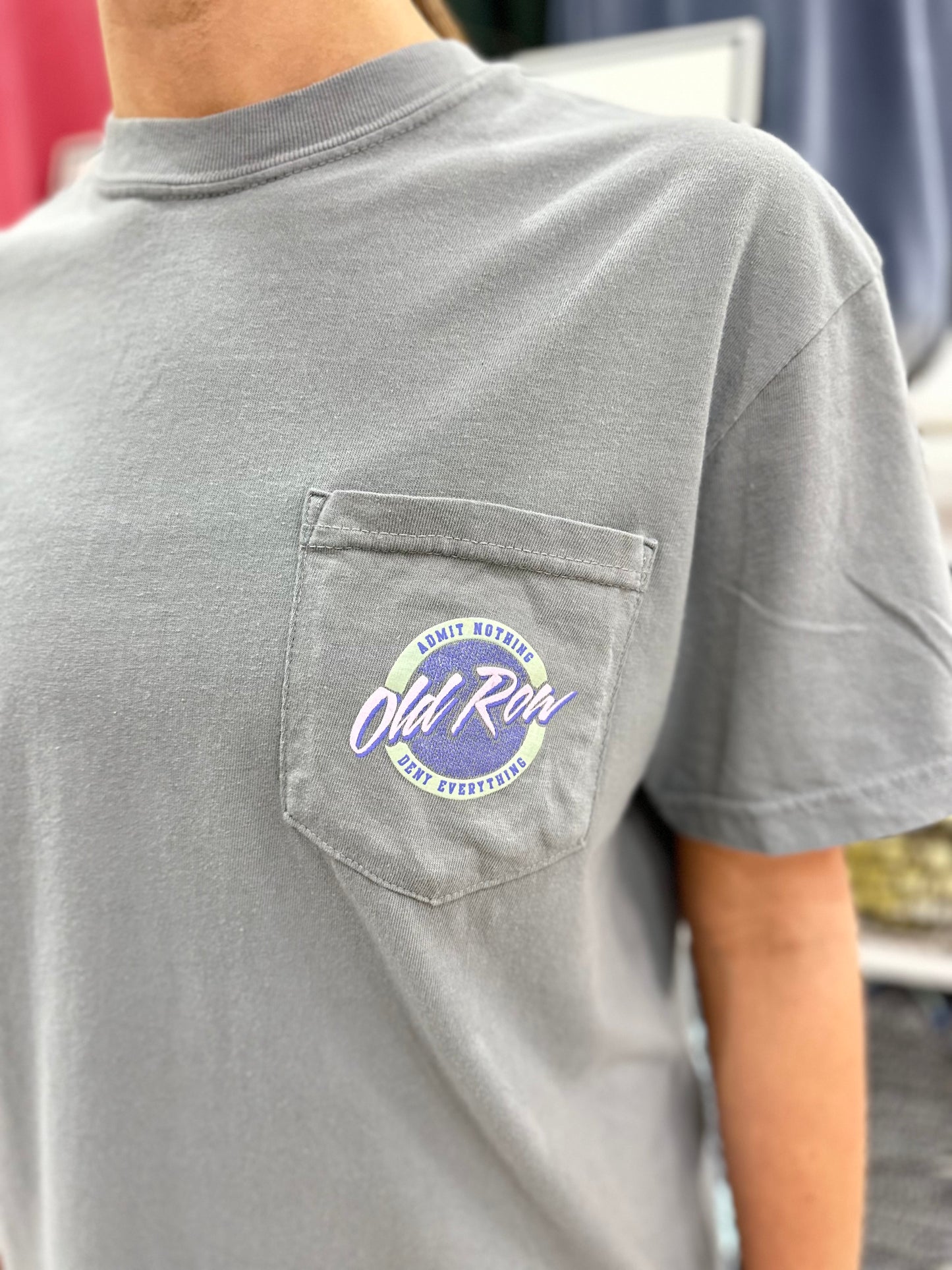 Old Row Circle Logo Pocket S/S T-Shirt - Granite