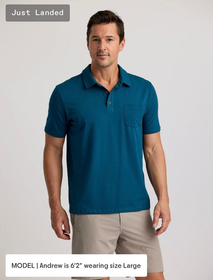 Free Fly Men’s Bamboo Current Polo - Legion Blue