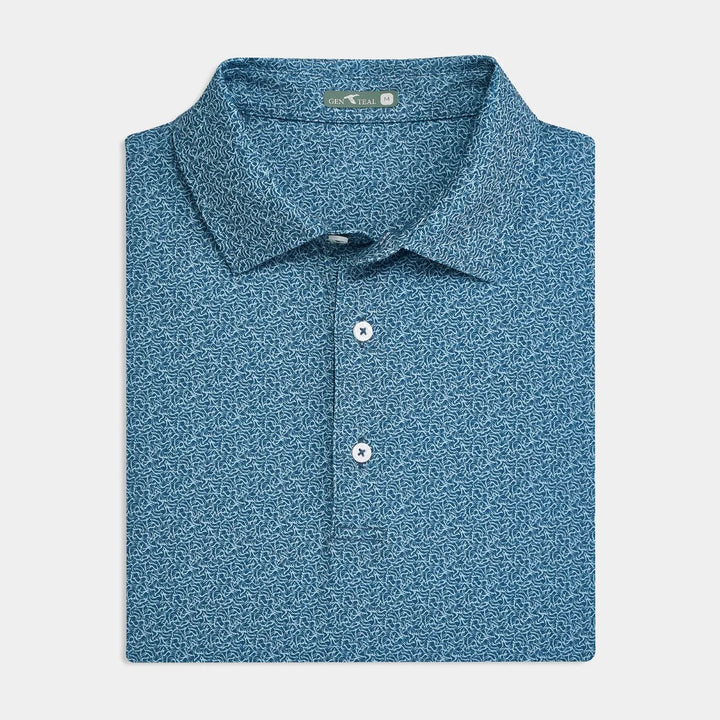 Genteal F25 Antlers Printed Performance Polo - Twilight