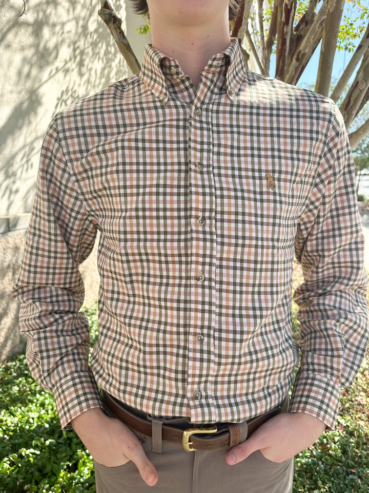 S. Casanova F25 Maxwell Check Button Down - Hickory Bend
