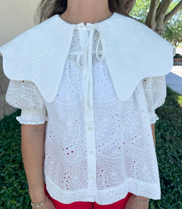 Oakley Eyelet Novelty Collar Top
