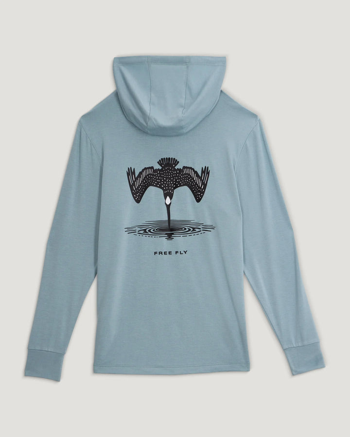 Free Fly Youth Bamboo Shade Hoodie - Dive Bomb Ocean Mist