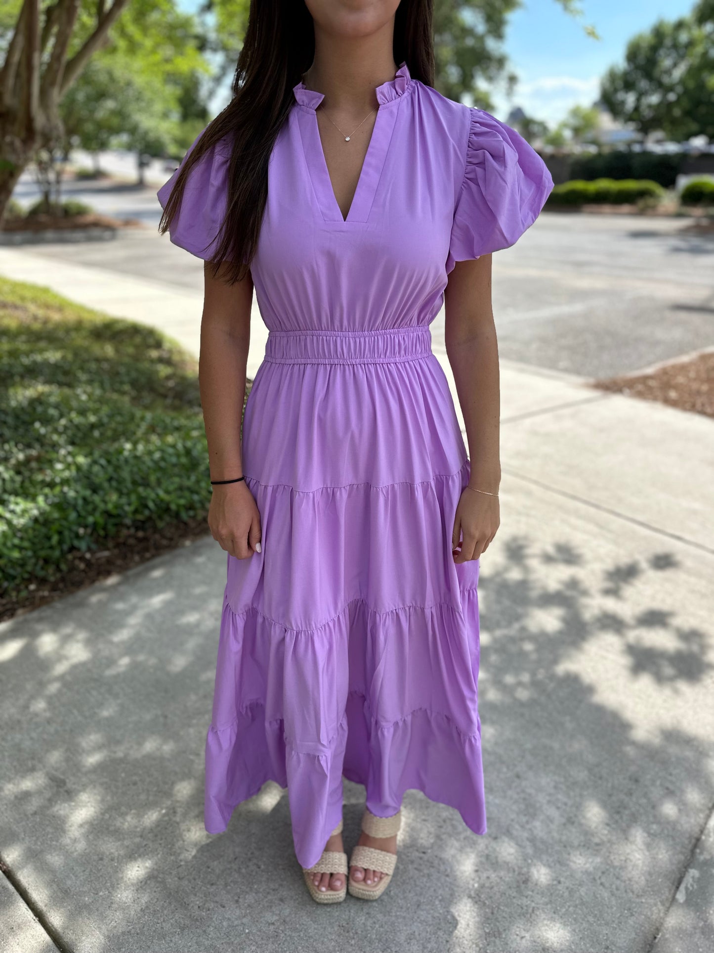 Jade Tiered Puff Sleeve Maxi