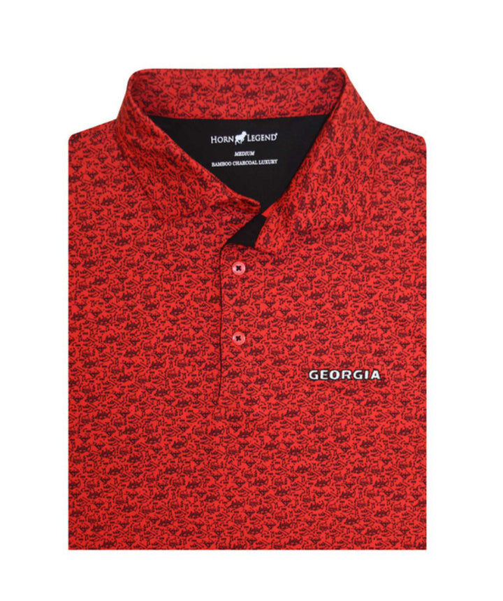 Horn Legend UGA Playbook Performance Polo - Red