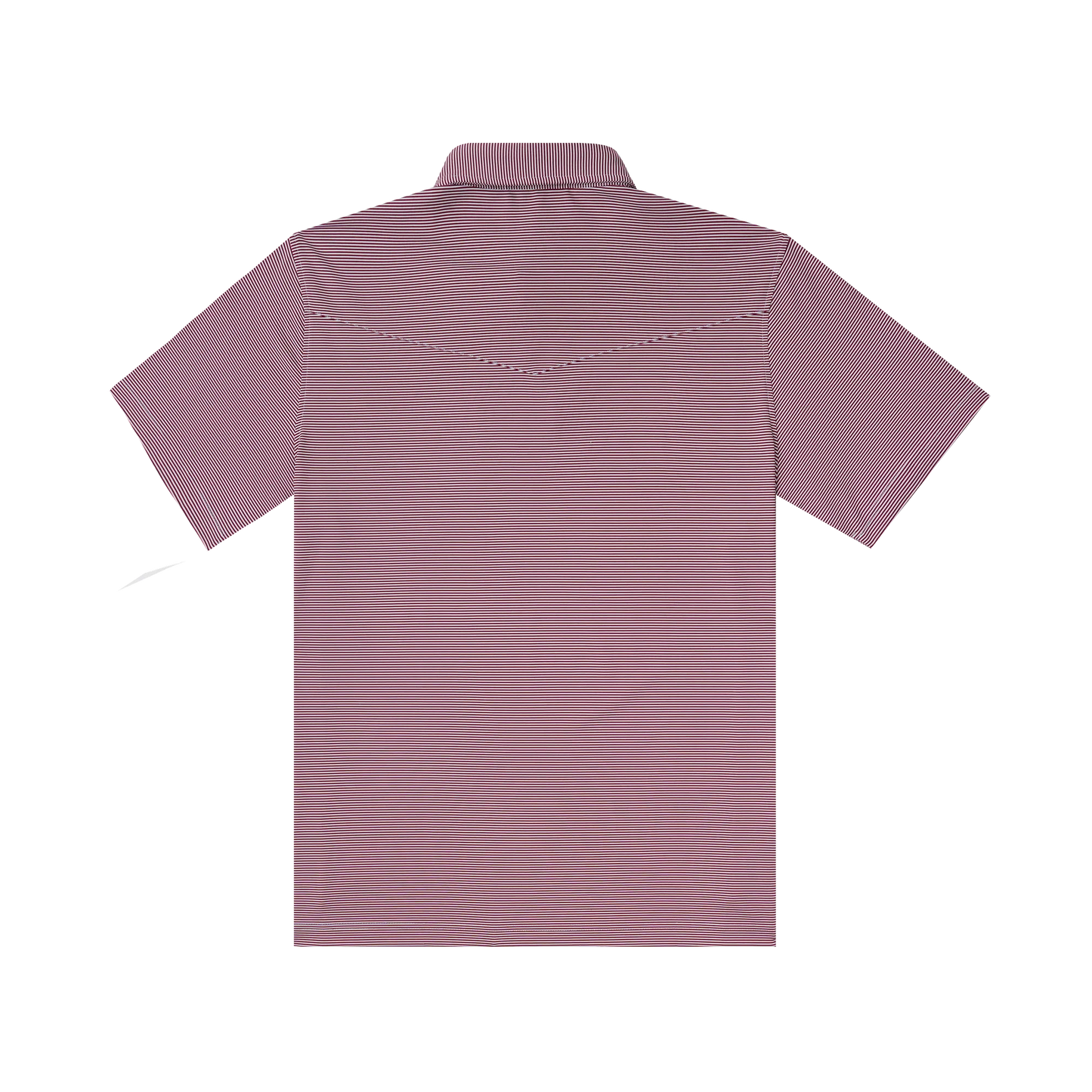 Poncho Men’s “The Top Row” Regular Performance Polo - Striped Maroon