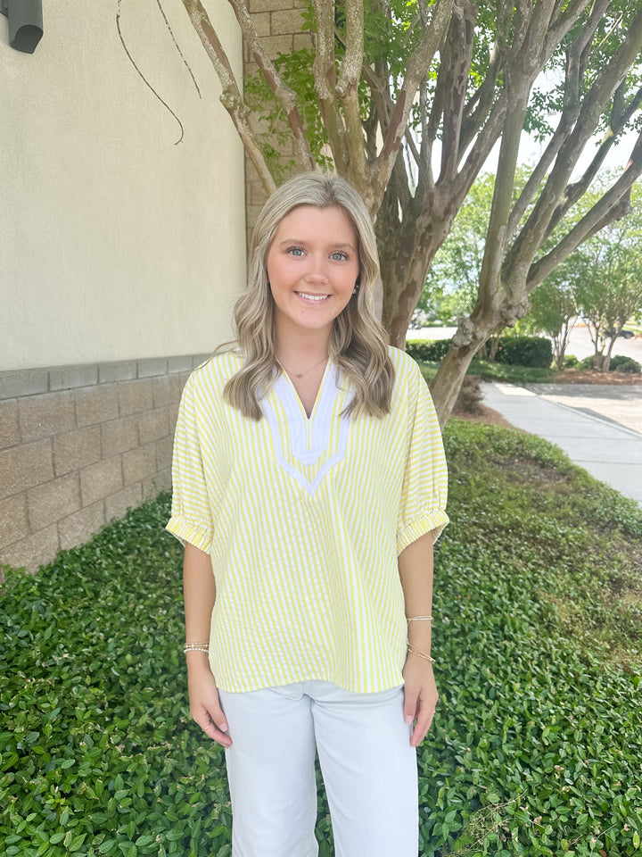 Lottie Stripe Top - Yellow