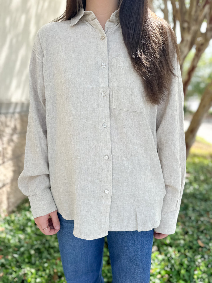 Alfie Button Up Shirt - Flax