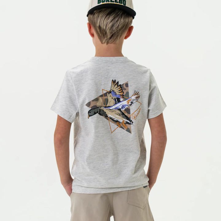 Burlebo Youth Pintail Triangle Duck S/S T-Shirt - Heather Ash Grey