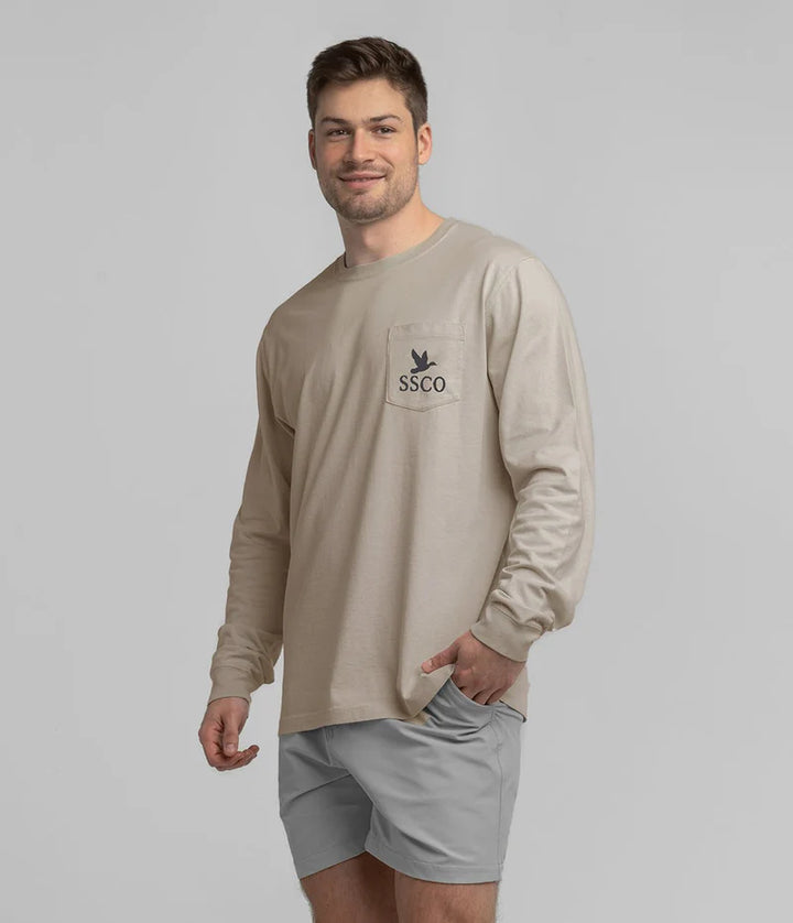 SSCO Men’s Camo Flight L/S Pocket T-Shirt - Taupe