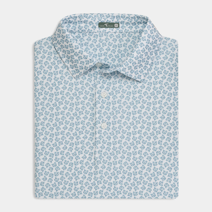 Genteal Spring ‘25 Printed Performance Polo - Trout