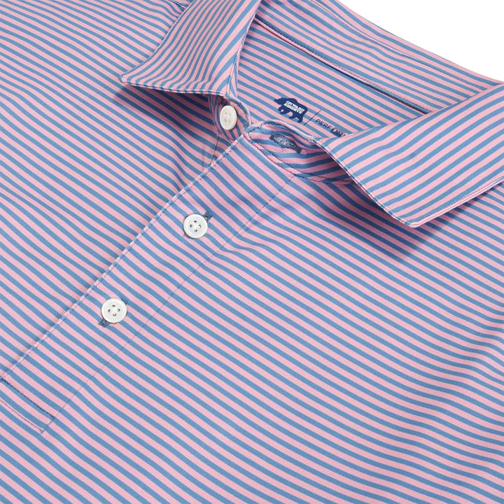 Onward Reserve Echo Stripe Performance Polo - Powder Pink