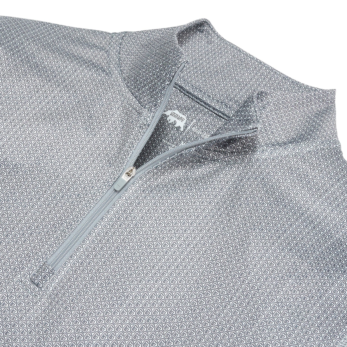 Onward Reserve Vintage G Printed Performance 1/4 Zip Pullover - Mirage Grey