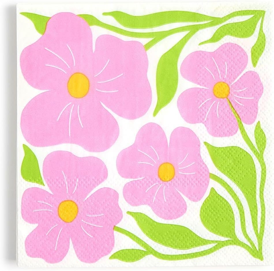 Two’s Company Cocktail Napkins 30 - Petal Pop