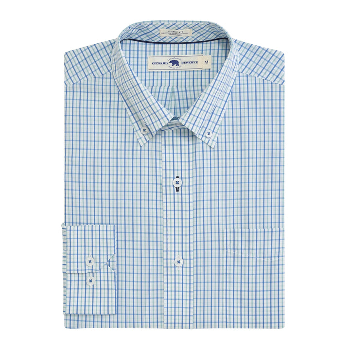 Onward Reserve Quincy Classic Fit Quad Button-Down - Ensign Blue