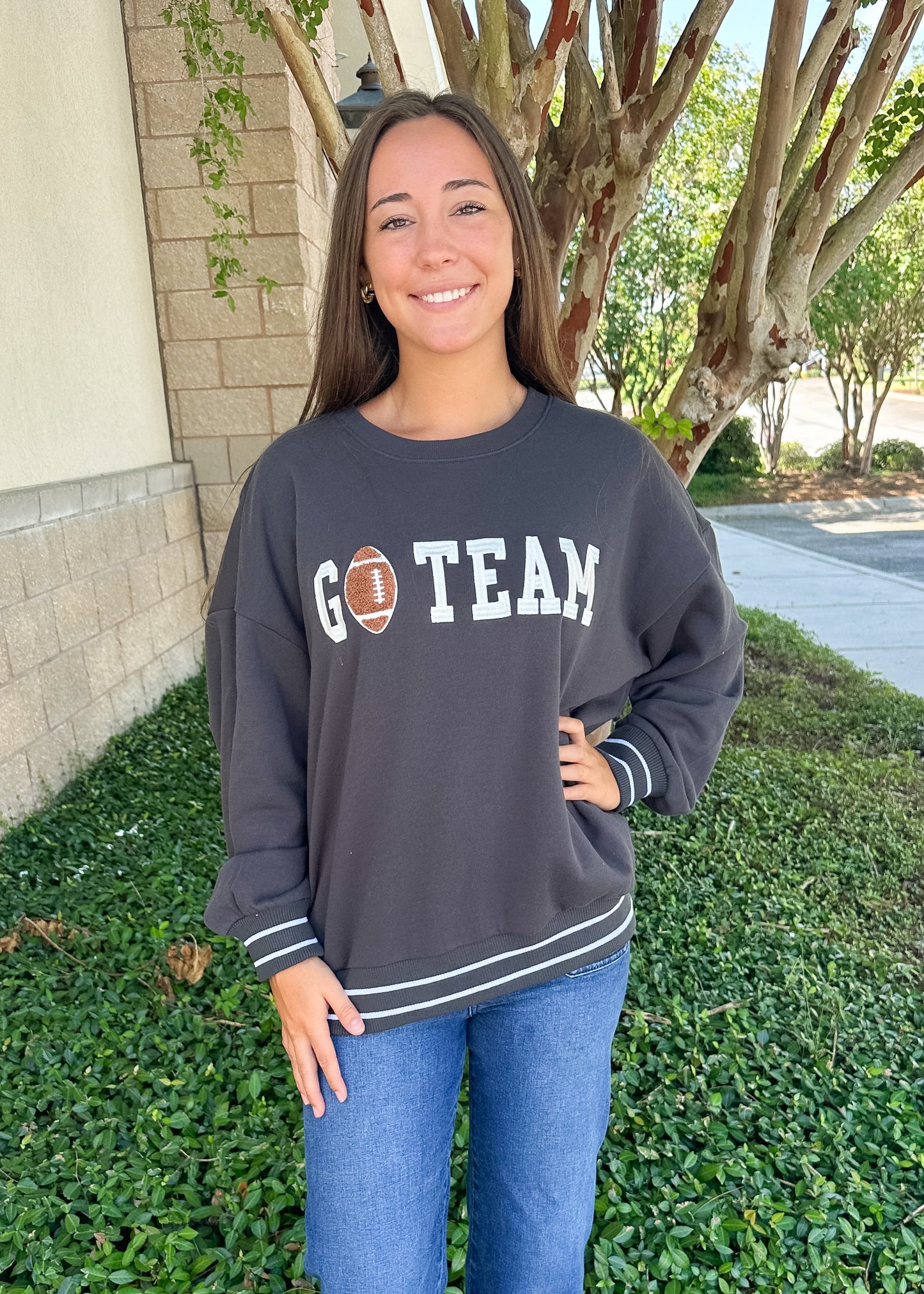 Oversize Go Team Sweatshirt - Black Sand