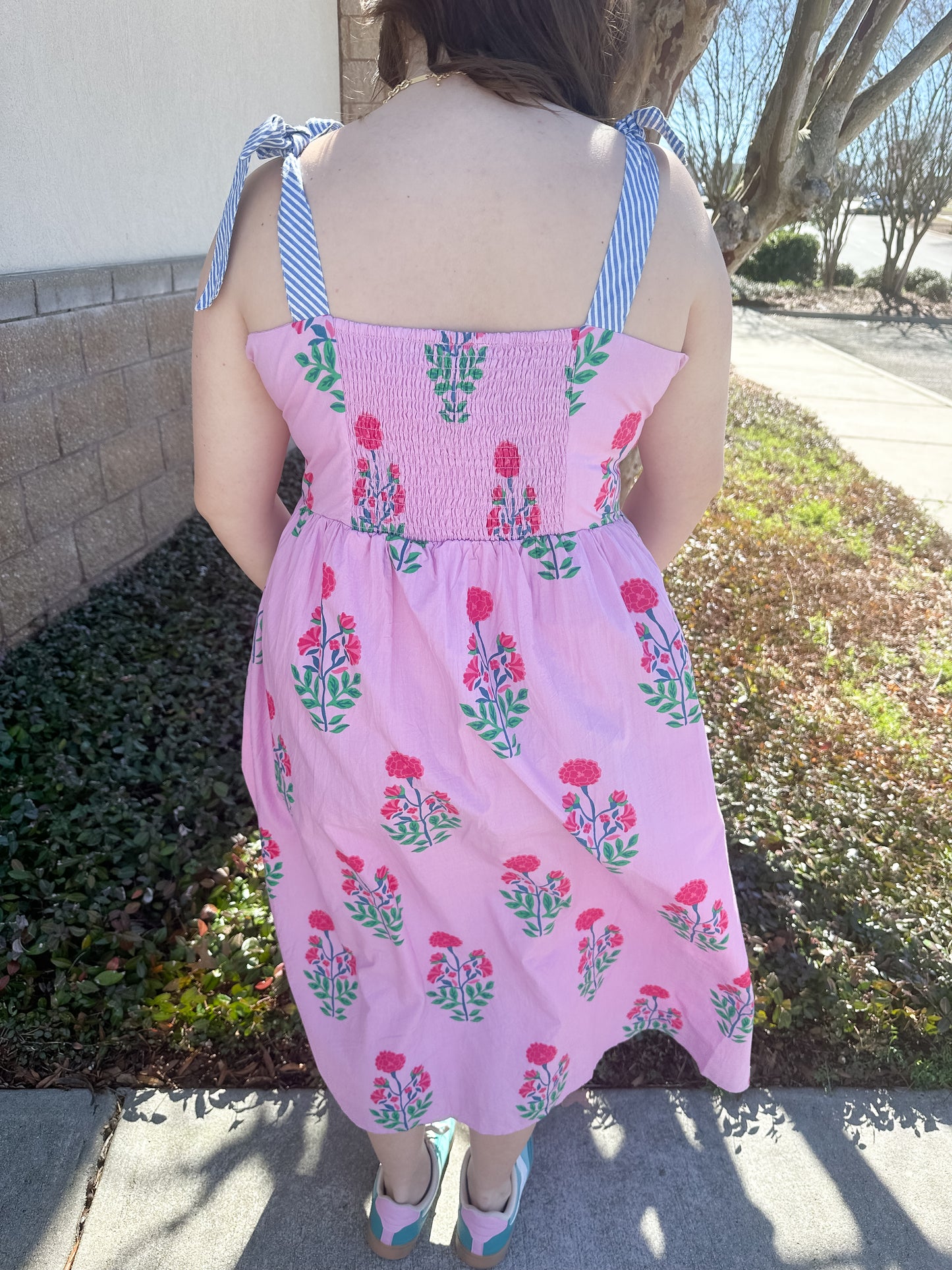 Camellia Stripe Midi Dress