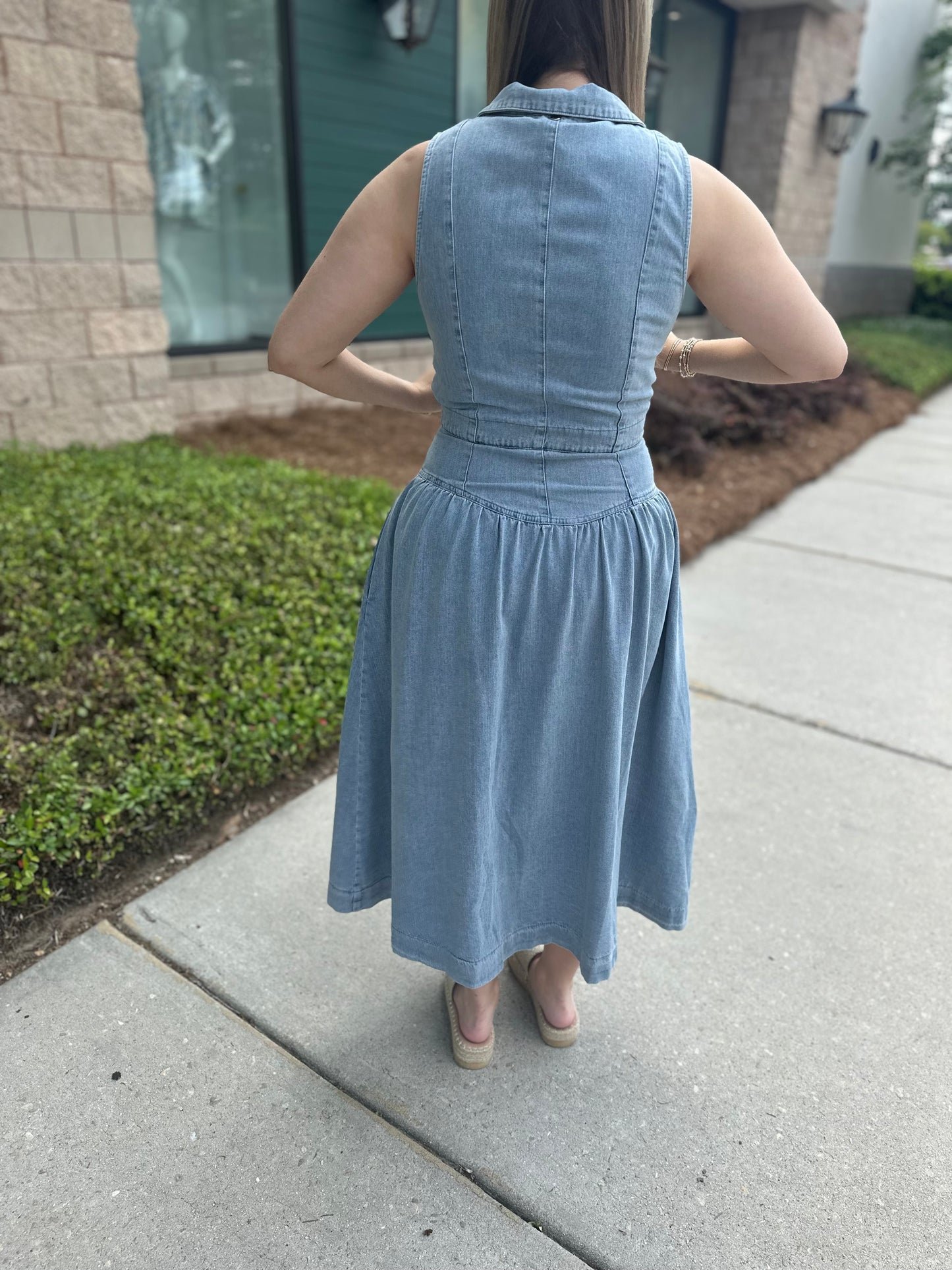 Saylor Denim Maxi Dress