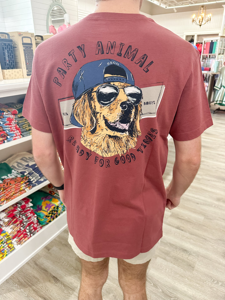 SSCO Men’s Party Animal S/S Pocket T-Shirt - Red River
