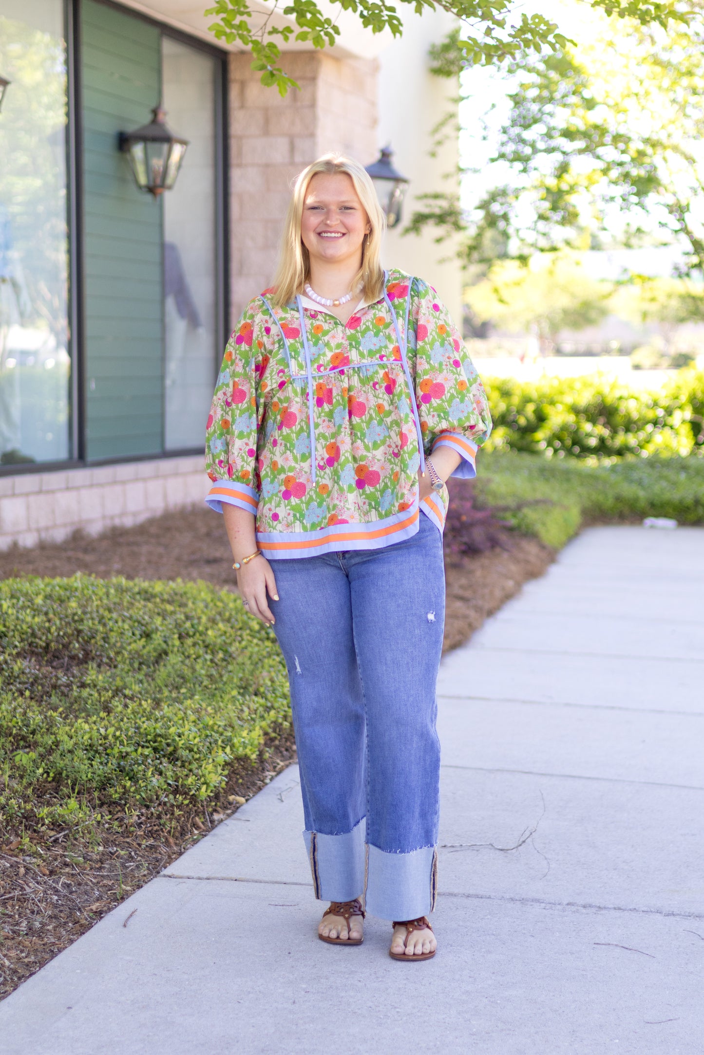 Marigold Contrast Trim Top