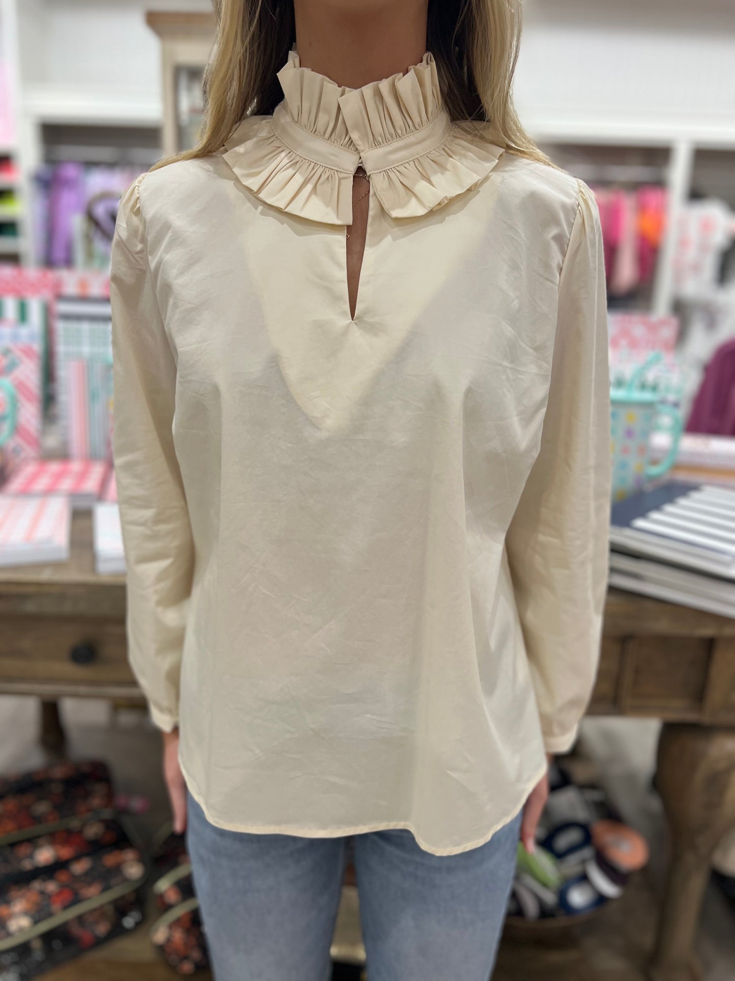 Macie Ruffle Neck Top