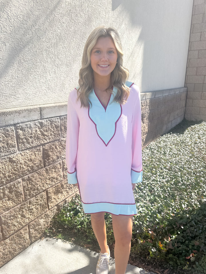 Palm Breeze V-Neck Mini Dress