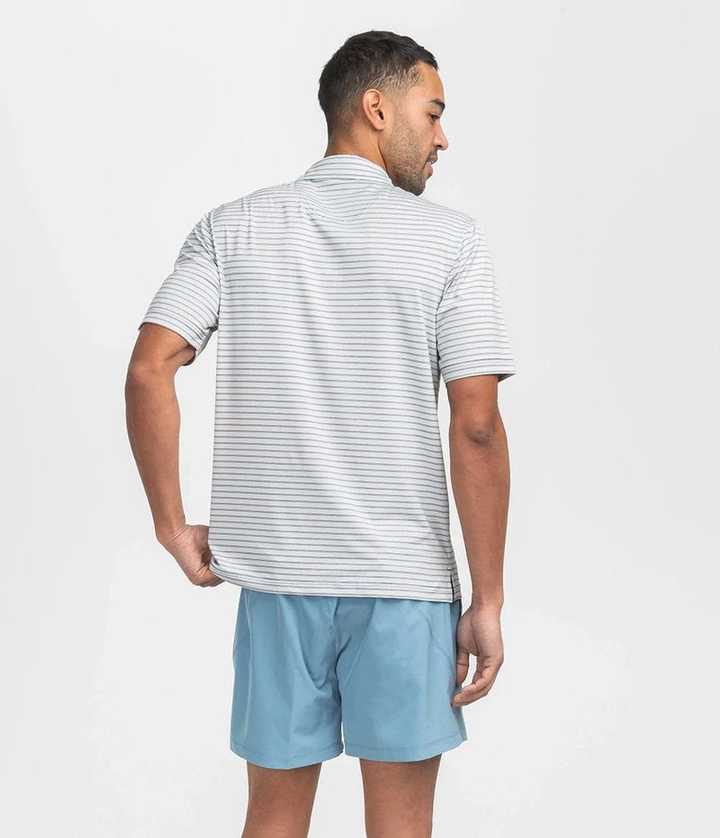 SSCO Men’s Augusta Stripe Performance Polo - Seafoam