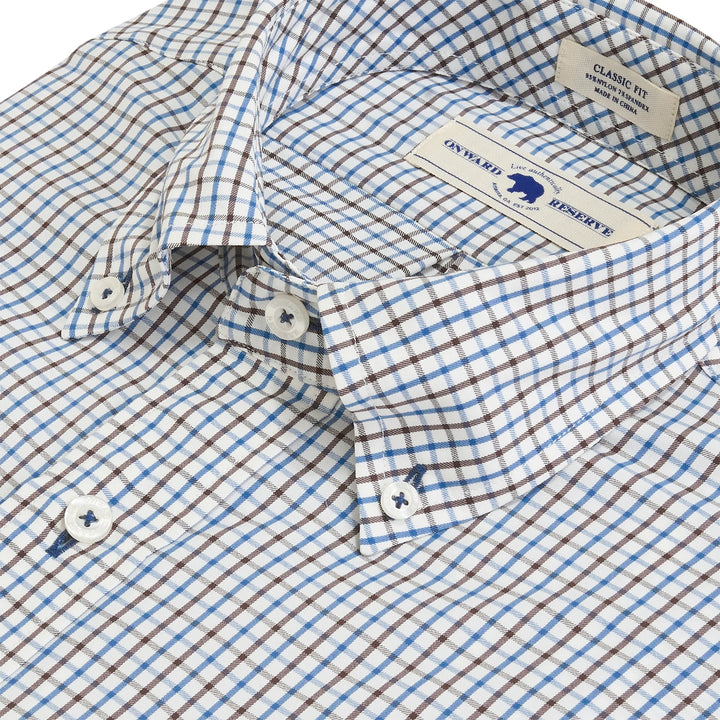 Onward Reserve Queen Classic Fit Performance Button Down - Captains Blue