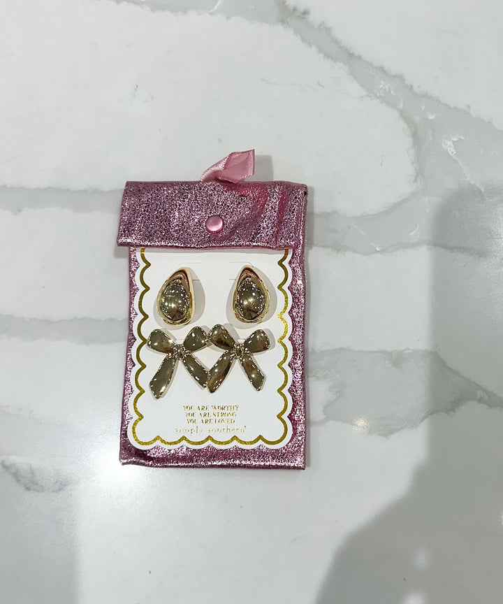 Simply Earring Set - Teadrops and Bows
