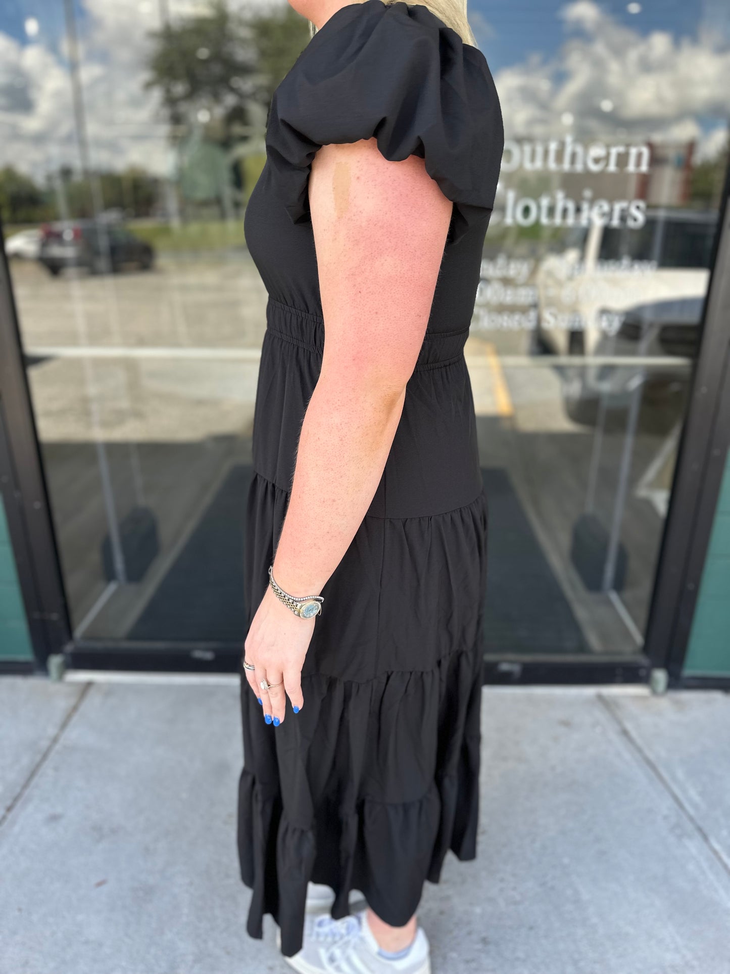 Jade Tiered Puff Sleeve Maxi