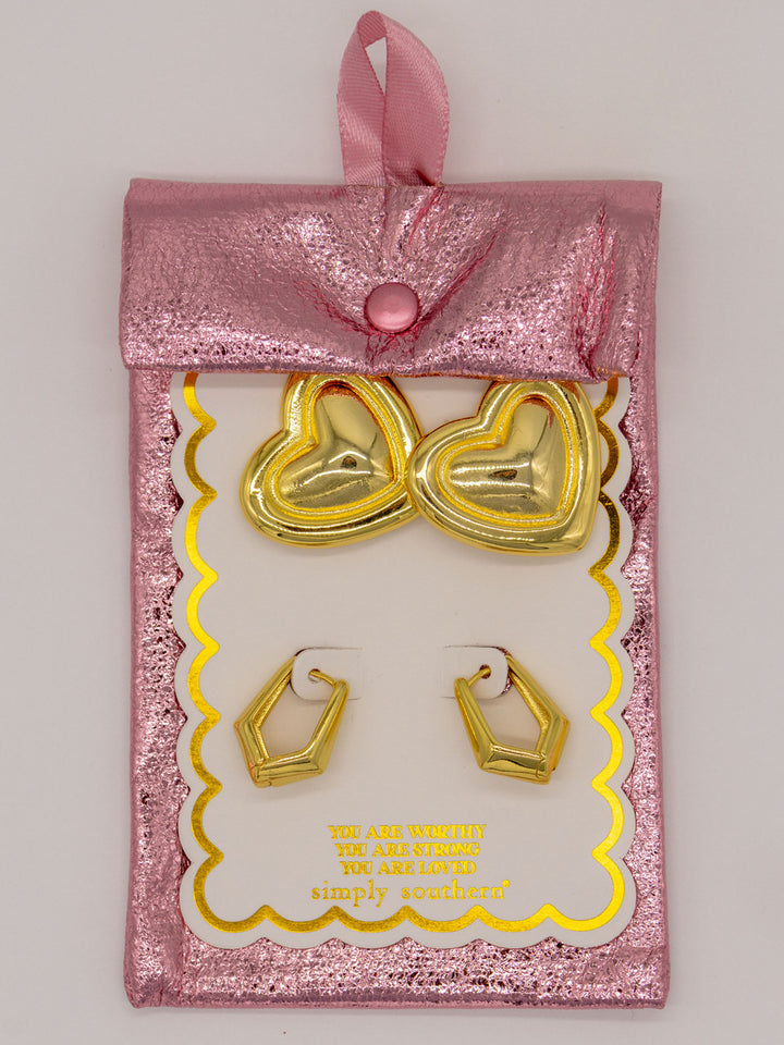 Simply Earring Set - Hearts
