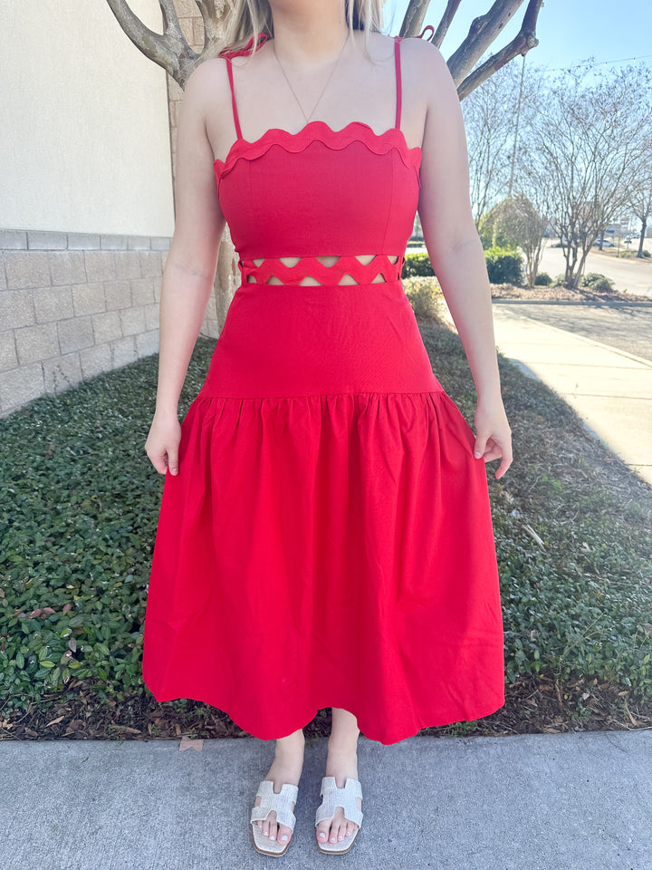 Scarlet Scalloped Dress