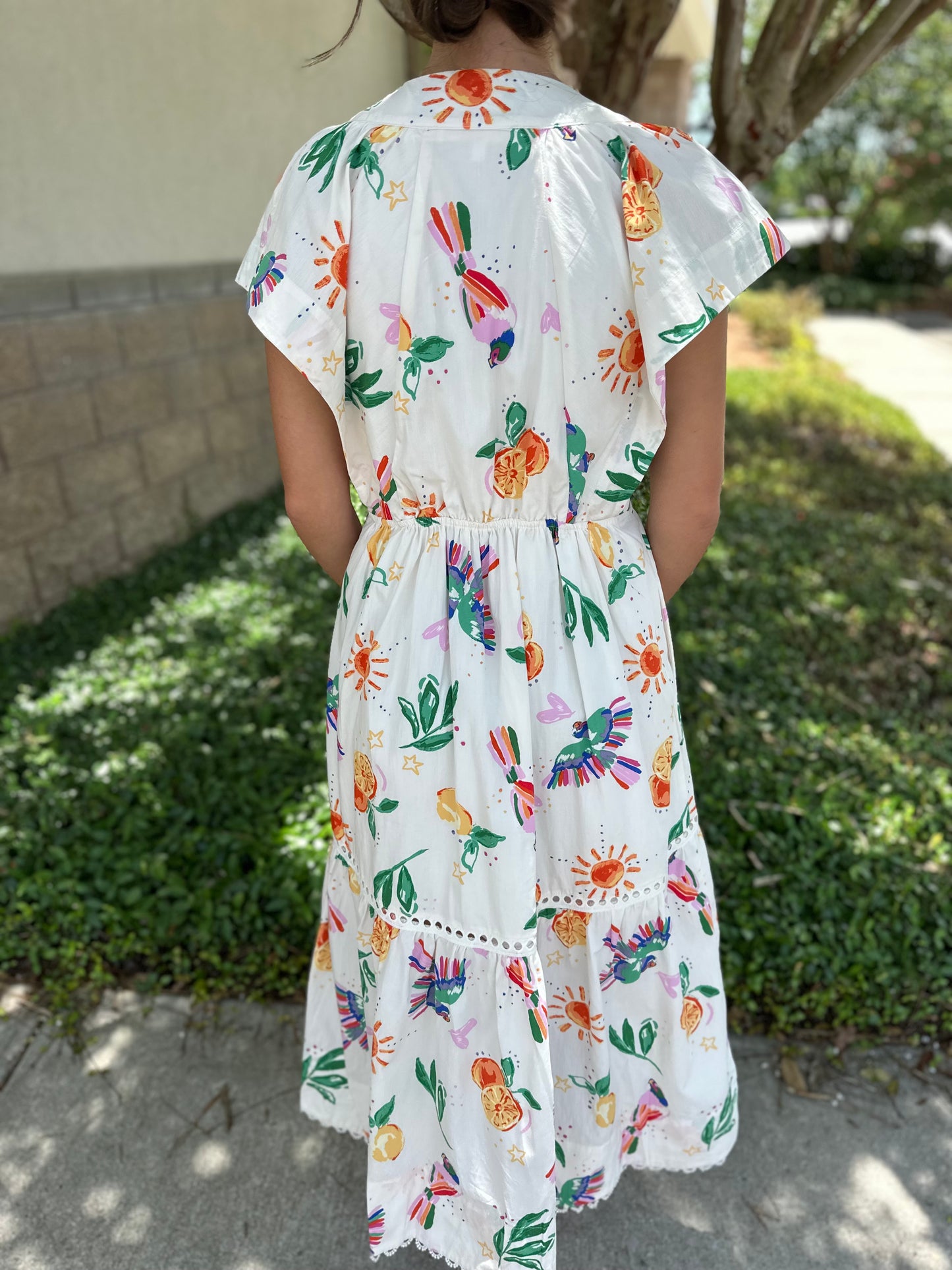 Toucan Fruit Button Down Maxi