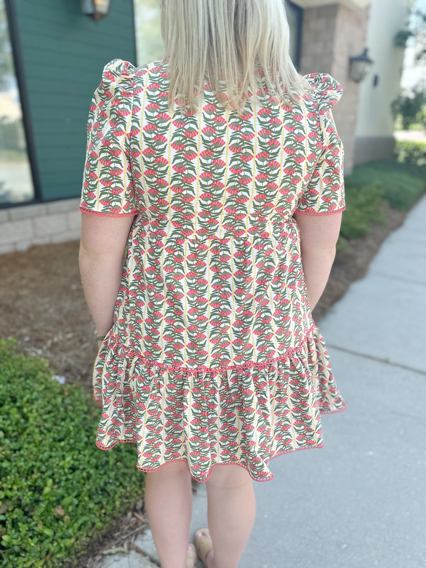Adelyn Dress - Honey Vines Coral