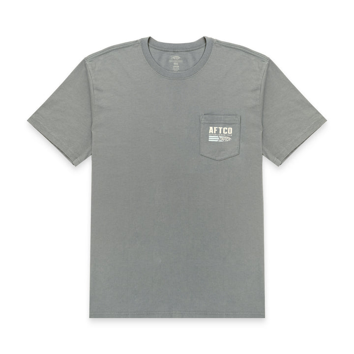 Aftco Men’s Strype S/S T-Shirt - Cement